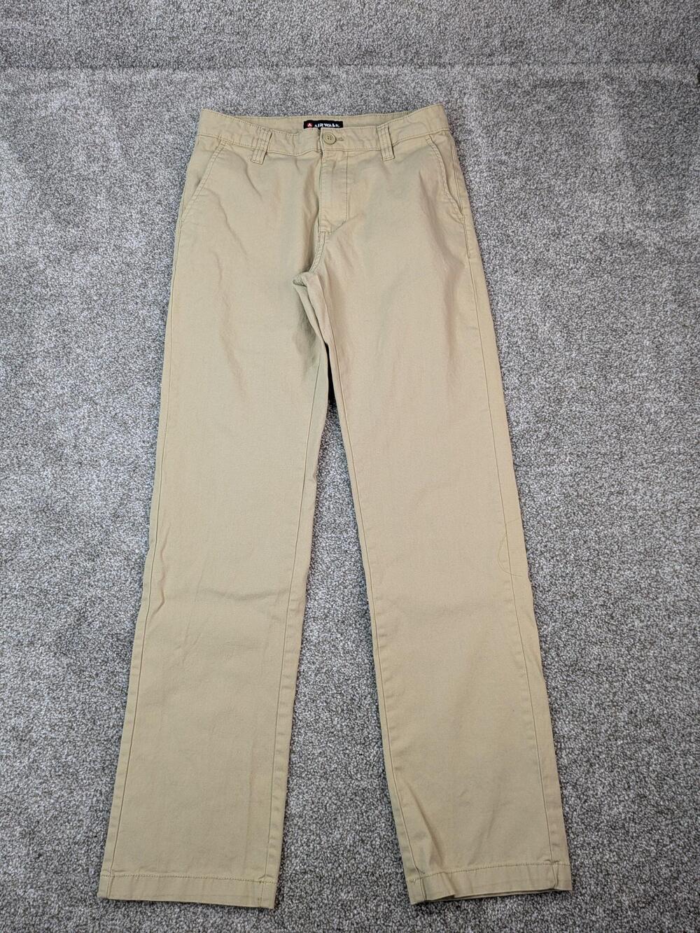 Airwalk Pants Mens 28 Khaki Straight Leg Casual Chino Cotton Stretch Skater SK8